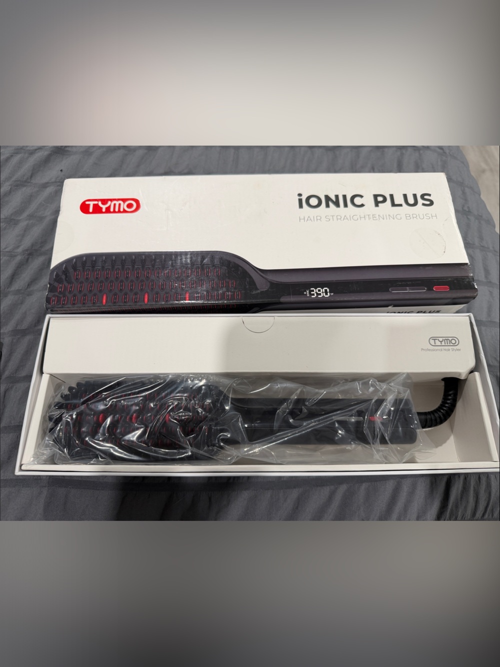 TYMO Ionic Plus Black Hair Straightening Brush BNIB